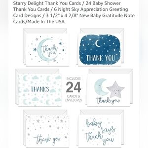 Starry Delight Baby Shower Thank You Cards
